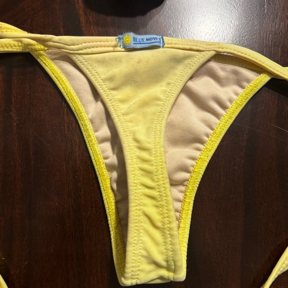 Blue Moves Bikini Bottoms Lot of 2 Size Small Tie Side Yellow & Rust - Picture 4 of 12
